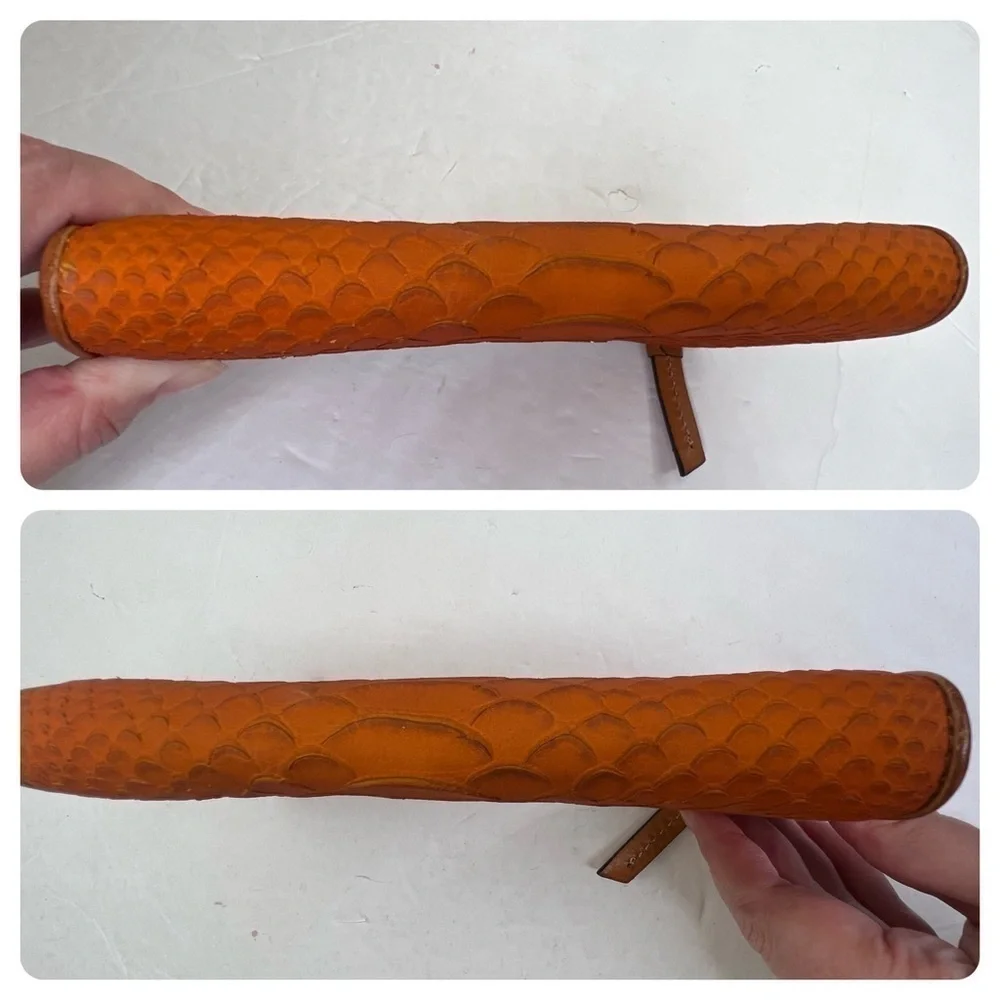 Dooney And Bourke DB Apricot Peach Orange Python Wallet Claremont Caldwell
